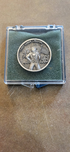 1969 APOLLO 11 First Lunar Landing Pewter Medal by BALFOUR CO July 20, 1969 USA