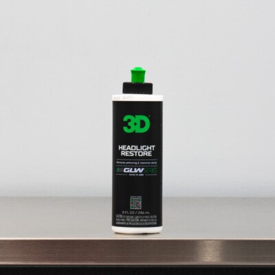 3D GLW Series Headlight Restore 8oz | Headlight Restoration Polish