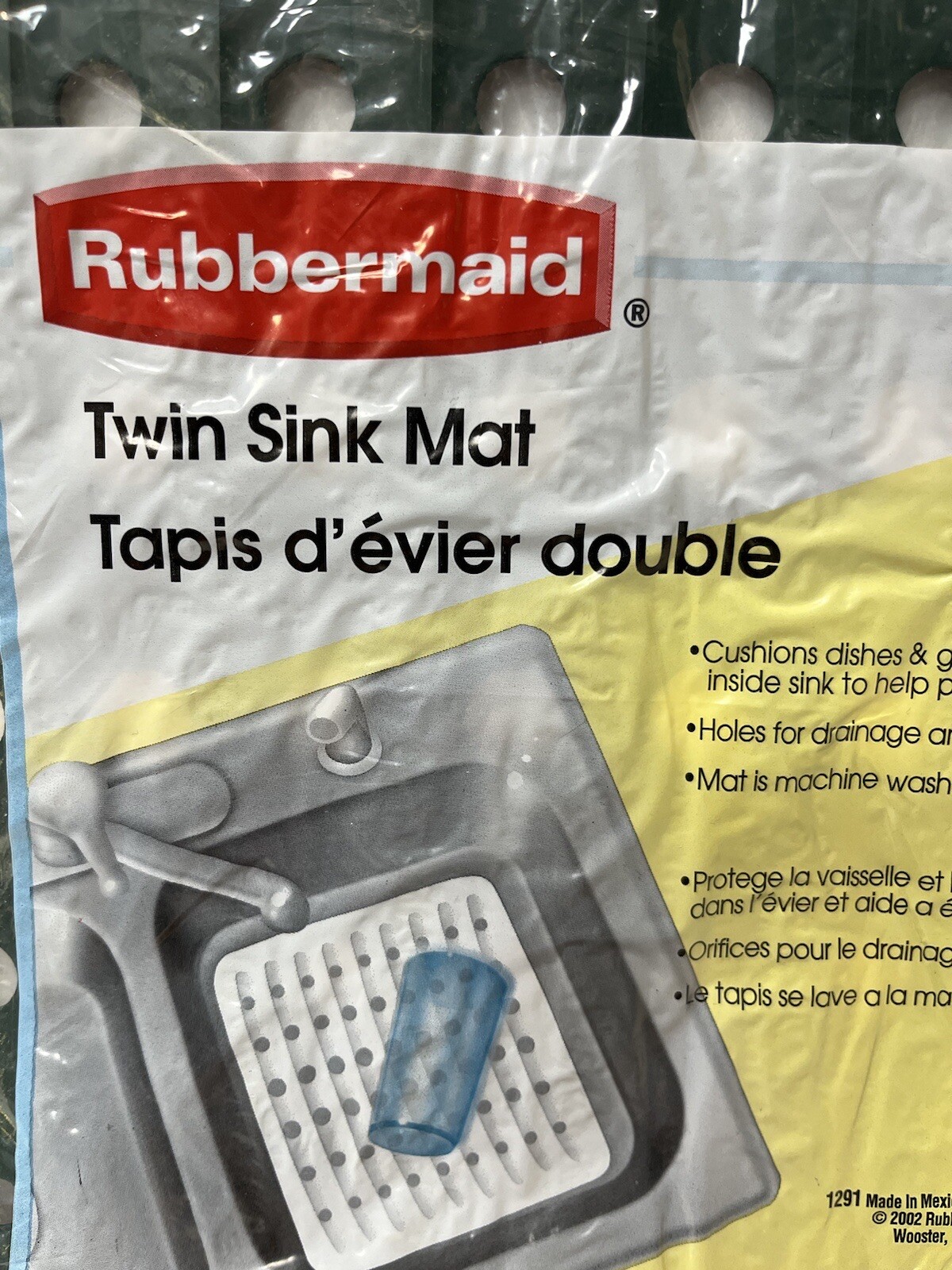 NOS Rubbermaid Vtg Twin Sink Mat 10.7”x 12.7” HUNTER GREEN 1291 Free