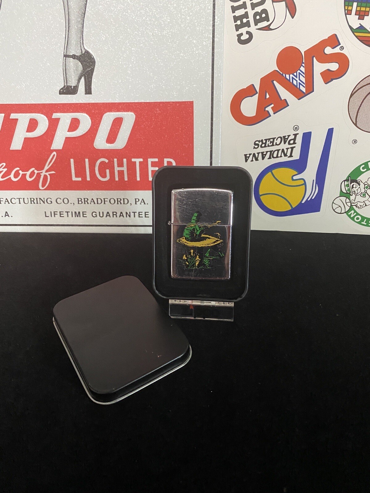 Alice in Wonderland Caterpillar Polish chrome Vintage Zippo Lighter