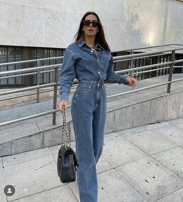 Zara LONG DENIM JUMPSUIT