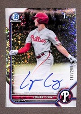 2022 Bowman Chrome #CPA-LC Logan Cerny 1st Speckle Refractor Auto /299