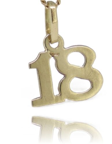 Yellow Gold 18th BIRTHDAY CHARM Guaranteed Genuine 9ct 9k Gold - Foto 3 di 9