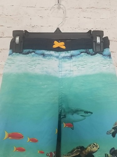 Wonder Nation Boys Size Small 6-7 Under The Sea Ocean Print Swim Trunks Swimwear - Picture 2 of 13