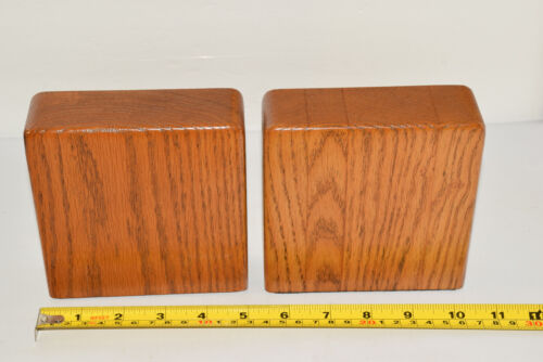 Vtg Set Smokador Mid Century Modern Wooden Block Book Ends Bookends - Picture 7 of 8