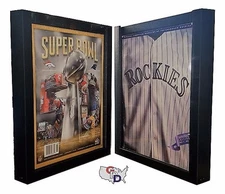 Lot of 2 Sports Program Magazine Display Frame UV Protecting .5" Deep GameDay