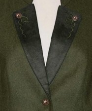 BOILED WOOL  GREEN Women German Winter Hunting Riding Dress Suit JACKET 44 10 M