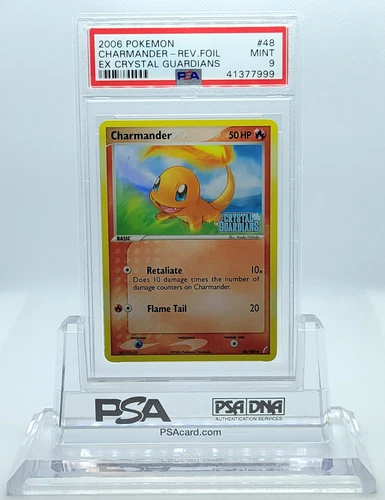 POKEMON EX CRYSTAL GUARDIANS CHARMANDER #48 REVERSE HOLO PSA 9 MINT #41377999
