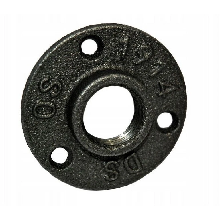MARKENLOS Gewindeflansch Schwarz Fitting Temperguss 1/2", 3/4", 1" Rohrflansch Flansch