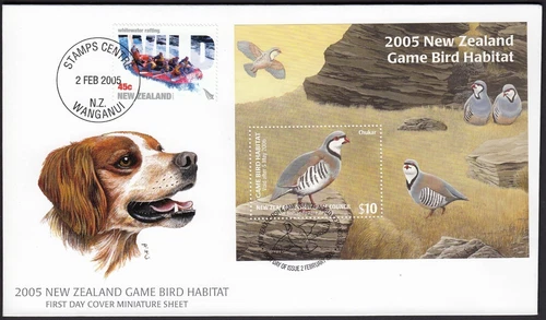 NEW ZEALAND 2005 Game Bird Habitat $10 Chukar M/S on FDC