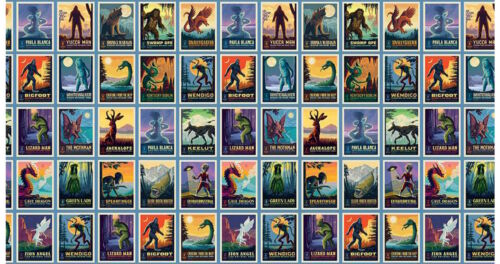 Riley Blake - Legends Of The National Parks 23.5" Legends Postcards Panel Blue - Picture 3 of 6