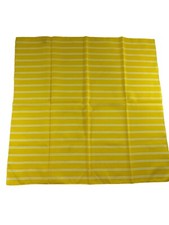 Vintage Ray Strauss Bright Sunshine Yellow Striped Scarf 21" Square Made USA