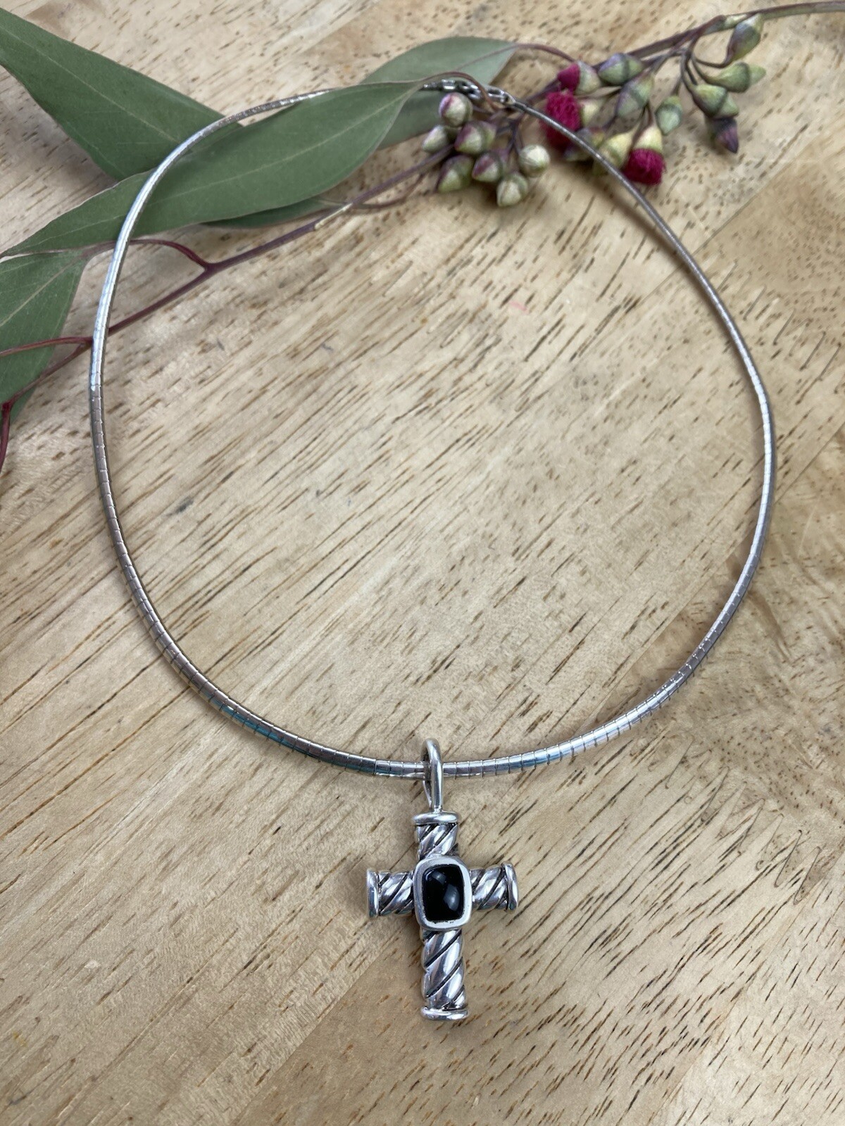 Sterling 925 Solid Silver Black Onyx Cabochon Cro… - image 19