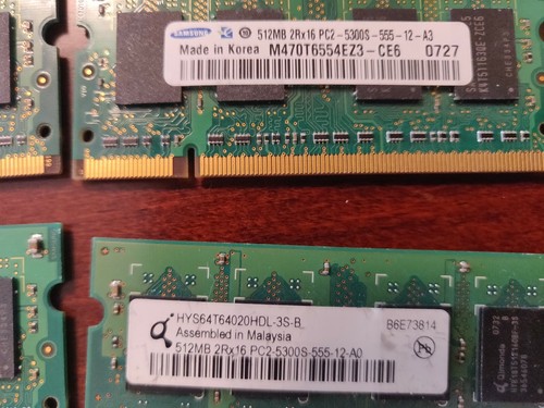 Lot of (6) 512MB PC2 DDR2 Sodimm Laptop Ram Used Working See Description for nfo - Picture 5 of 5