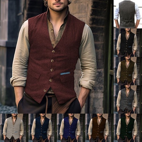 O'Brien Brown Herringbone Tweed Waistcoat | Sweater Market - Foto 5