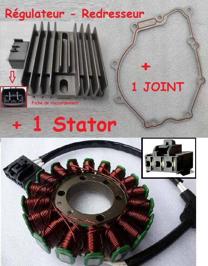 Régulateur et stator neuf avec joint de rechange pour circuit de charge R6