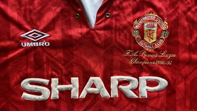 MANCHESTER UNITED 1992 1994 HOME FOOTBALL SHIRT SOCCER JERSEY XL