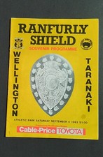 NEW ZEALAND  RUGBY PROGRAM Ranfurly Taranaki Vs Wellington Sept 1982  X163 B