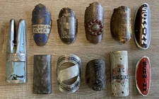Lot of 11 early Bicycle Head Badges, Schwinn, Higgins, Seminole, Rollfast, Elgin