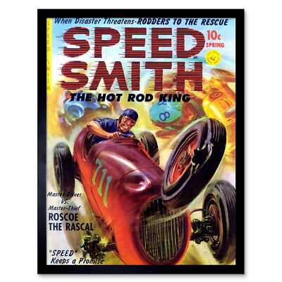 Comics Speed Smith Hot Rod King Roscoe Rascal Car Race Usa 12X16 Framed Print