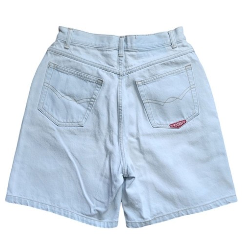 No Excuses Vintage 90's Women's Jr's Size 9/10 Light Wash High Rise Denim Shorts - Picture 2 of 5