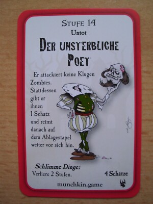 Deutsche Promokarte für  Munchkin-Zombies : Der unsterbliche Poet
