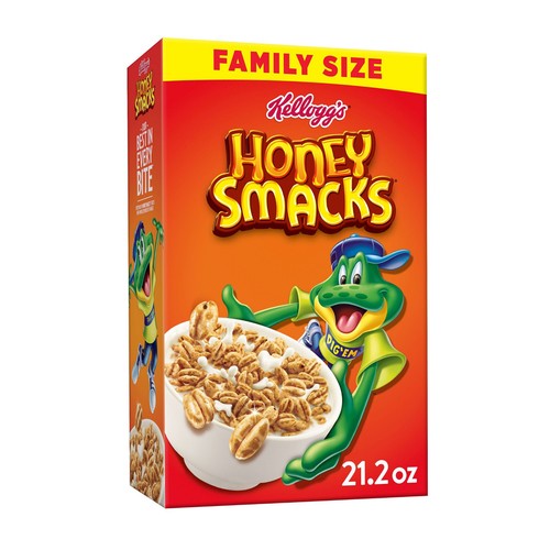Kellogg's Honey Smacks kaltes Frühstücksmüsli, aus Vollkorn, Kinder Snacks