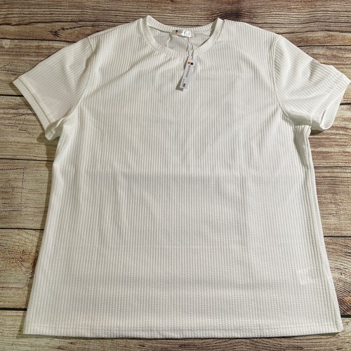 Beotyshow Shirt XXL Weiß Rundhals Kurzarm Rippshirt Neu mit Etikett - Bild 1 von 8