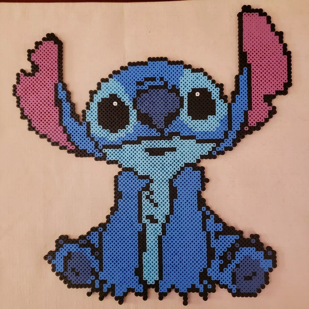 Disney leelo and stitch pixel perler bead art 8bit kids room artwork  frameable