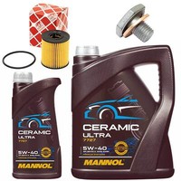 MotoröL Filter Set Mannol 5W-40 6 Liter + Schraube FüR Citroen Peugeot 607 2.2