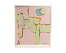 Harry Hilson Signed Abstract Mixed Media Painting