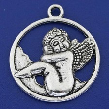 5pcs dark silver tone angel charms pendant h3254