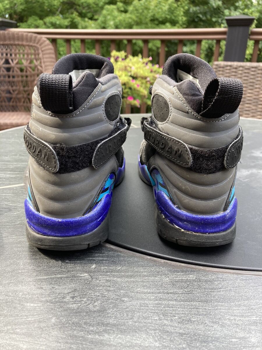 Nike Air Jordan 8 Retro Aqua Black Basketball Shoes Size 5Y Nike Air Jordan 8 Retro Aqua Black Basketball Shoes Size 5Y