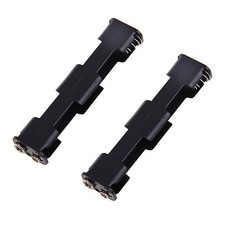 2pcs 4 x AA Size Cell Battery Holder Box Storage Case With Snap 9V Connector