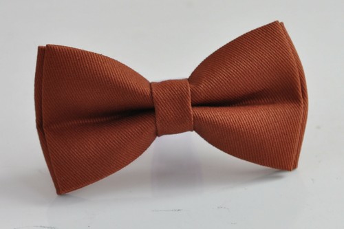 Rust Rusty Brown Cotton Bow tie + Pocket Square  Hanky for Men / Youth / Boys - Picture 9 of 16