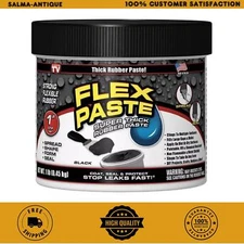 Flex Paste, 1 lb Can, Black, Waterproof Paintable Putty, Spackle Sealant, Fill -