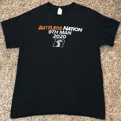 Arizona Rattlers Official Rattlers Nation 2020 9th Man Men's Black T-Shirt  L