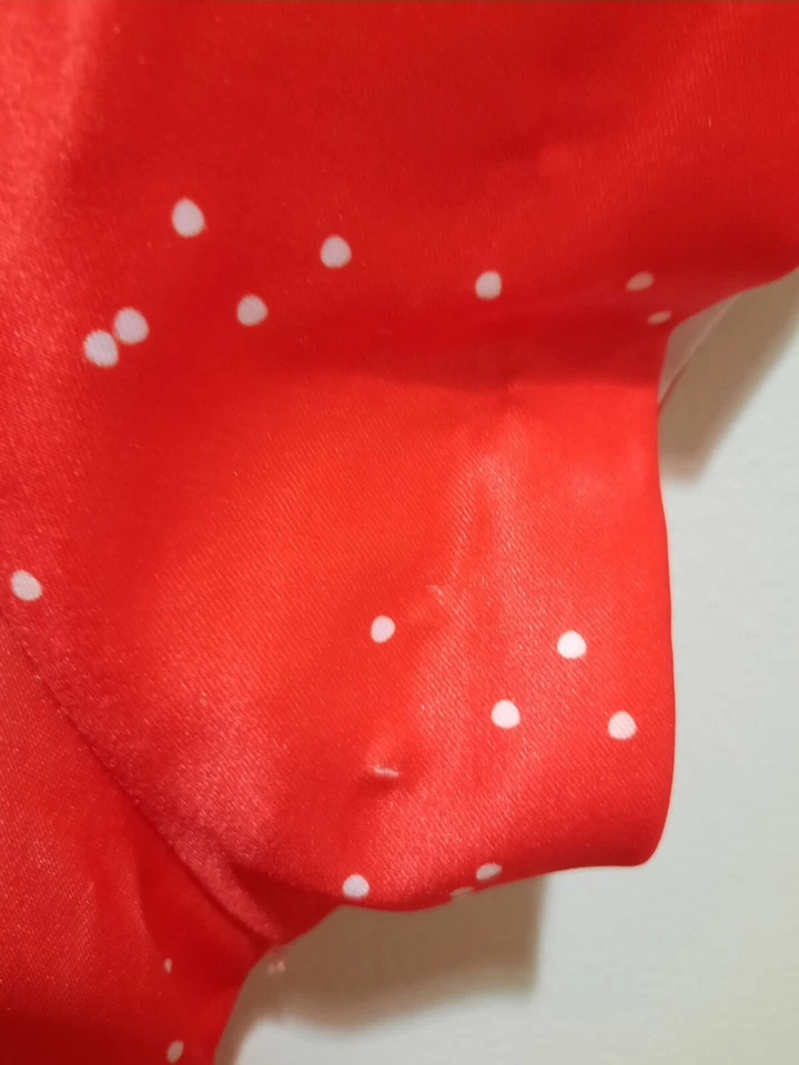 Girls Size 14 Christmas Santa Reindeer Snowflake Dress Red White Holidays ZipUp  - Image 3 of 4