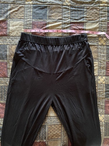 Zumiy Maternity Casual Lounge Pants High Rise Elastic Waist XL Black NEW - Picture 7 of 13