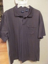 MENS SIZE LARGE ARROW DARK GRAY SHORT SLEEVE POLO GOLF SHIRT