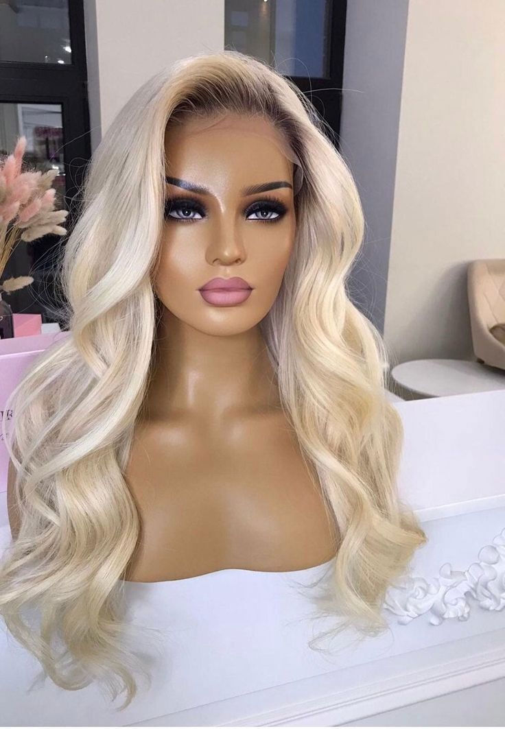 13x6 Lace Front Human Hair Wigs Blonde Wigs with Dark Root Pre