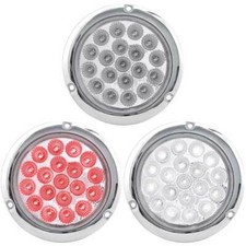 4 Inch Round Dual Revolution Red LED Stop, Tail & Turn Light  (TLED-4X40F)