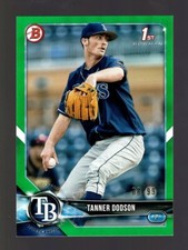 2018 BOWMAN DRAFT GREEN BD78 TANNER DODSON RC 8/99 TAMPA BAY RAYS
