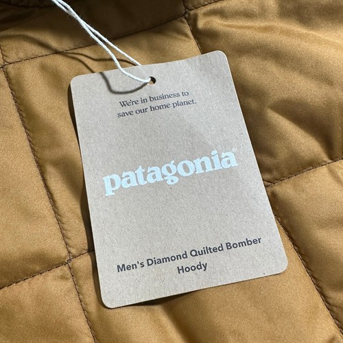 Patagonia Men’s Diamond Quilted Bomber Hoody Jacket Mens 2XL Shelter Brown NWT - Picture 3 of 13