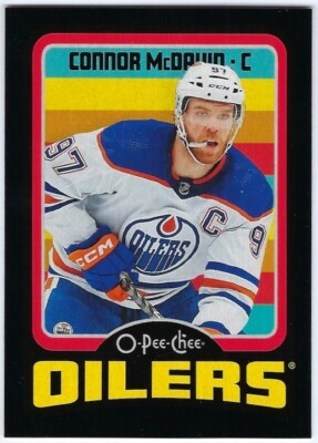 2024-25 O-Pee-Chee Retro Black Border Connor McDavid 064/100 #24 Edmonton Oilers