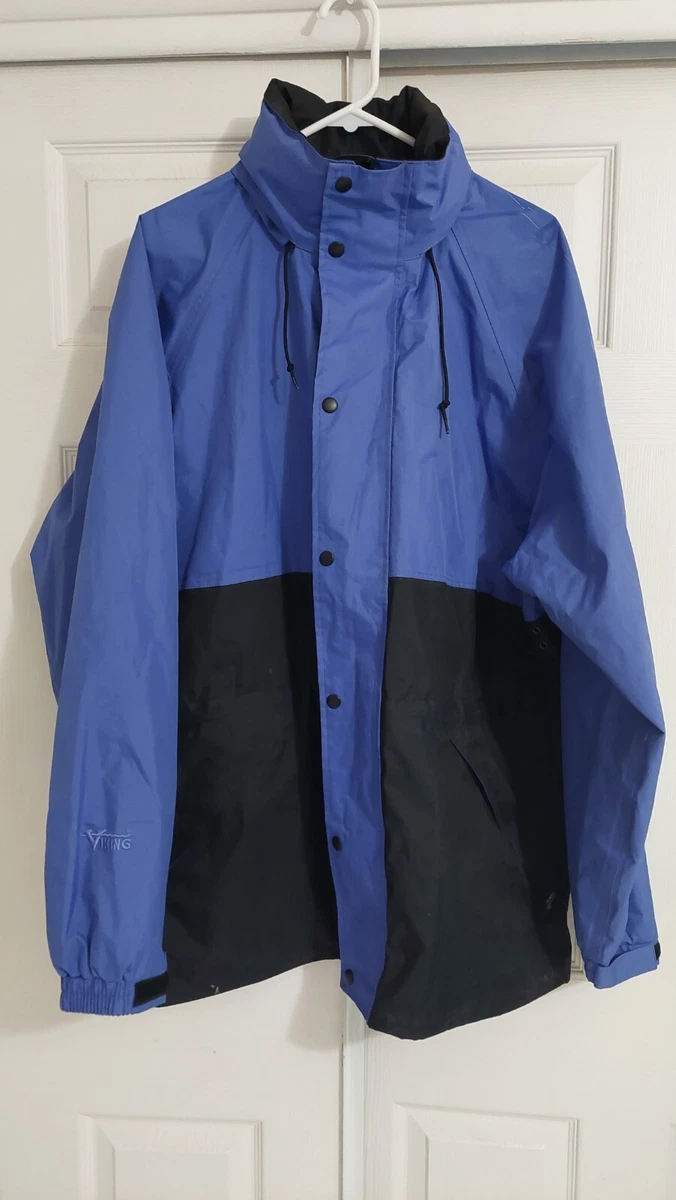 Men'S Vintage VIKING Torrent II Waterproof Jacket Blue/Black Sz.