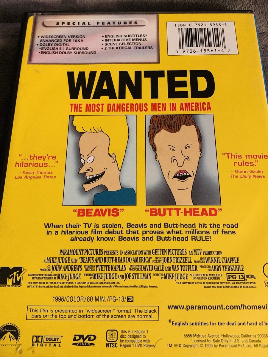 未使用　Beavis & Butthead DVDBOX（海外版） Beavis and Butt Head Do America DVD Widescreen w Insert | eBay