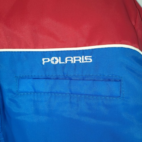 Vintage 80's Polaris Red & Blue White Piping Snowmobile Jacket Coat Women's XL - Picture 3 of 4