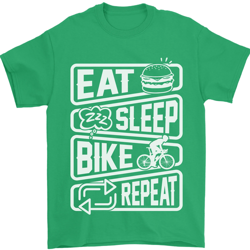Cycling Eat Sleep Bike Repeat Funny Bicycle Mens T-Shirt 100% Cotton - Picture 74 of 101