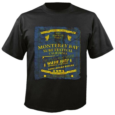 T-Shirt MONTEREY BAY WAVE SURF LONG BORD RIDERS SURFEN BEACH SURFBRETT LONGBOARD